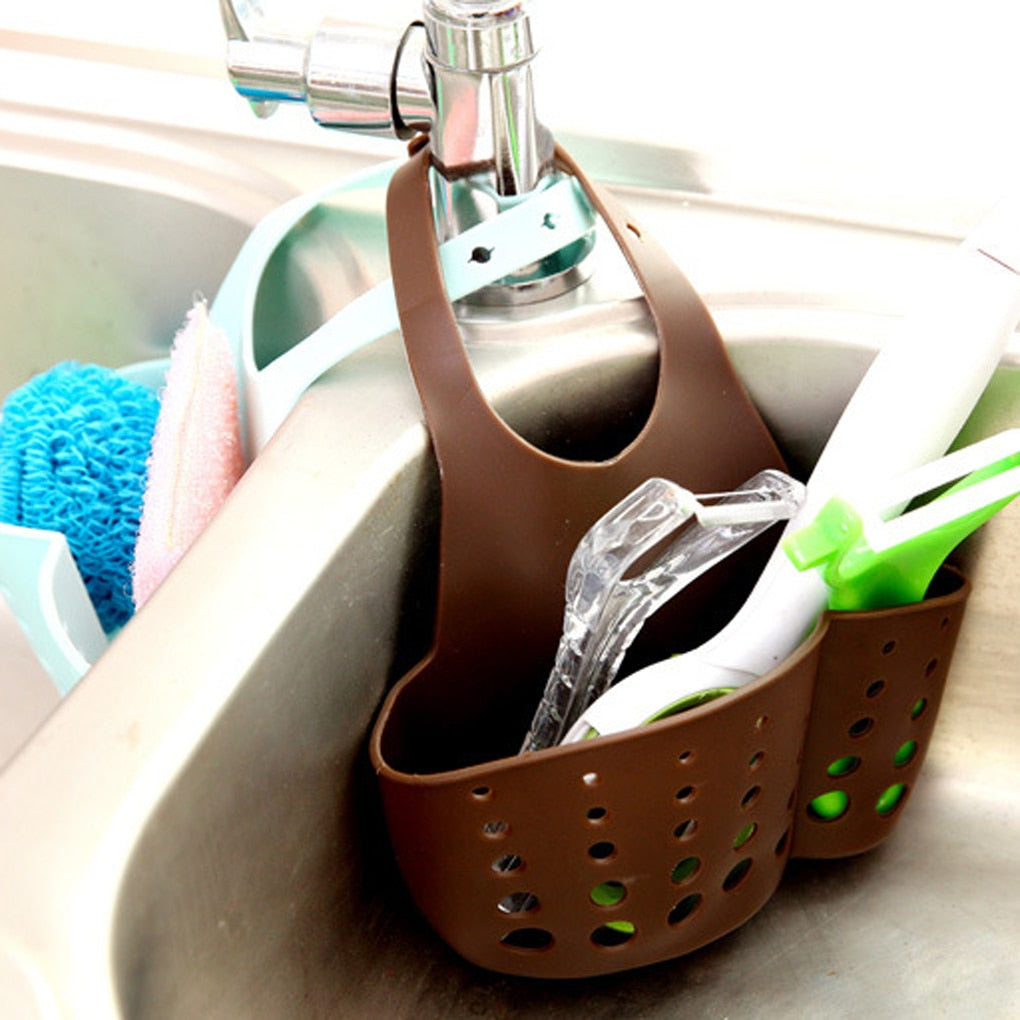 Kitchen Gadgets Portable Basket Home Kitchen Hanging Drain Basket Bag Bath Storage Tools Sink Holder Kitchen Accessory Utensils | TageUnlimited