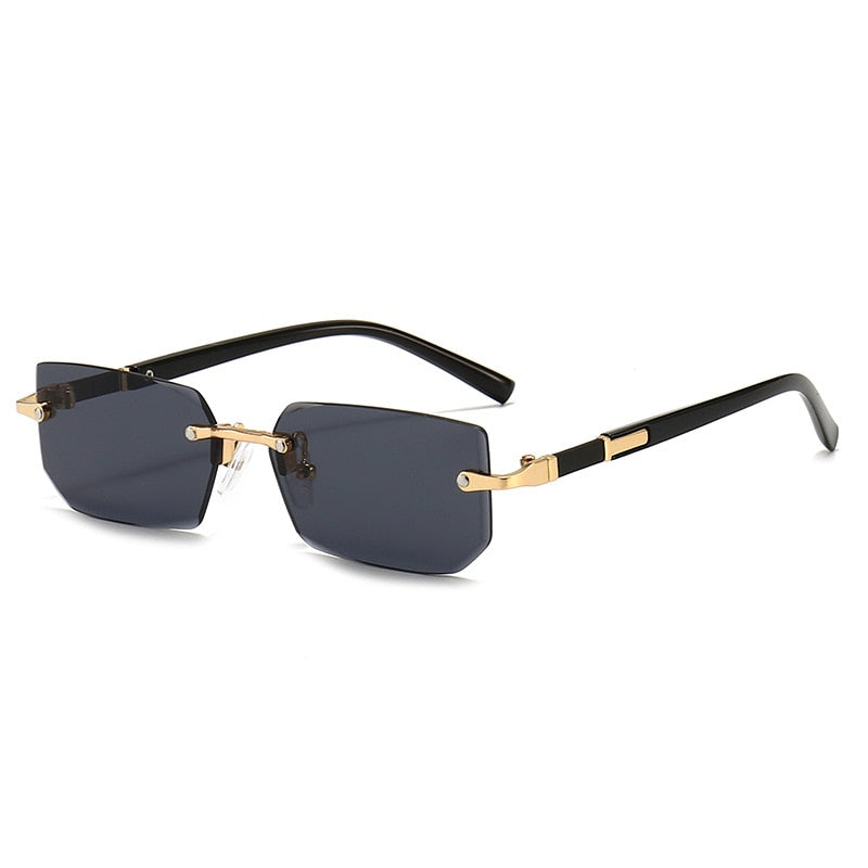 Rimless Sunglasses Rectangle Fashion Popular Women Men Shades Small Square Sun Glasses For Female male Summer Traveling Oculos | TageUnlimited
