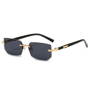 Rimless Sunglasses Rectangle Fashion Popular Women Men Shades Small Square Sun Glasses For Female male Summer Traveling Oculos | TageUnlimited