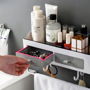 Punch-free Bathroom Organizer Rack Shampoo Cosmetic Storage Rack Bath kitchen Towel Holder Household Items Bathroom Accessories | TageUnlimited