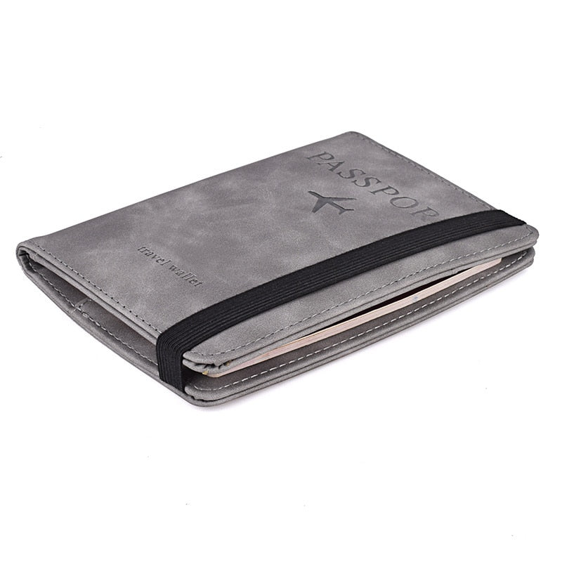 Elastic Band Leather Passport Cover RFID Blocking For Cards Travel Passport Holder Wallet Document Organizer Case Men Women | TageUnlimited