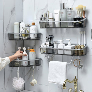 Punch-free Bathroom Shelf Shampoo Cosmetic Towel Storage Rack Organizer Bath Corner Holder Household Items Bathroom Accessories | TageUnlimited