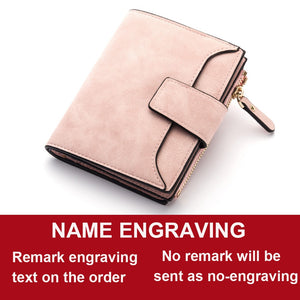 Fashion Women Wallets Free Name Engraving New Small Wallets Zipper PU Leather Quality Female Purse Card Holder Wallet | TageUnlimited
