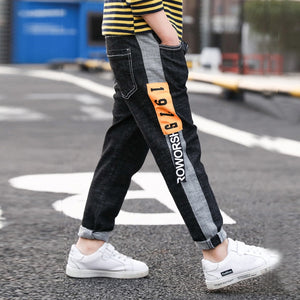 IENENS Boys Jeans Denim Trousers Kids Clothes Children Clothes Spring Young Boy Straight Cowboy Trousers Casual Pants 4-11 Years | TageUnlimited