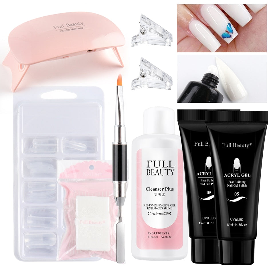 5pcs Quick Builder Nail Kits Finger Poly Extension Nail Gel Manicure Soak Off Crystal Gel Nail Polish No Pain Acrylic Gel GL1791 | TageUnlimited