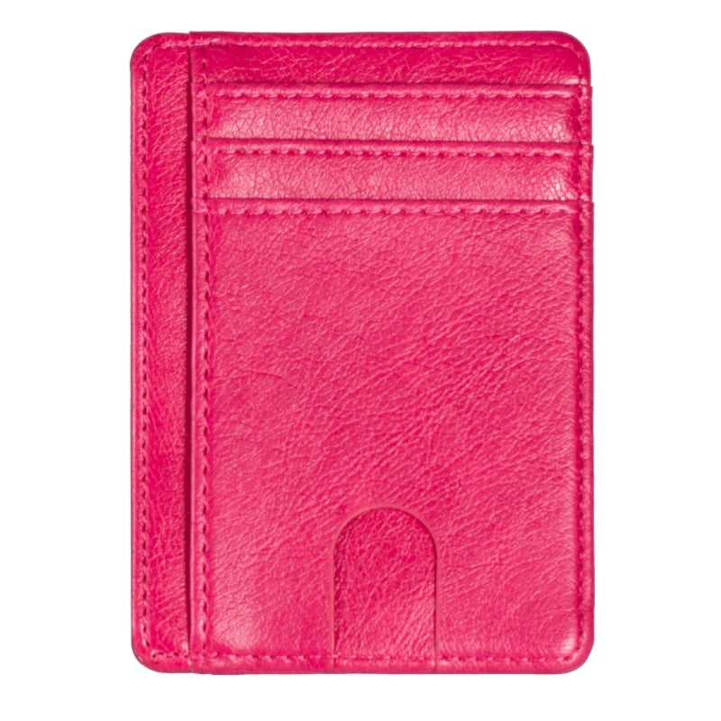 Slim RFID Blocking Leather Wallet Credit ID Card Holder Purse Money Case for Men Women Fashion Bag 11.5x8x0.5cm | TageUnlimited