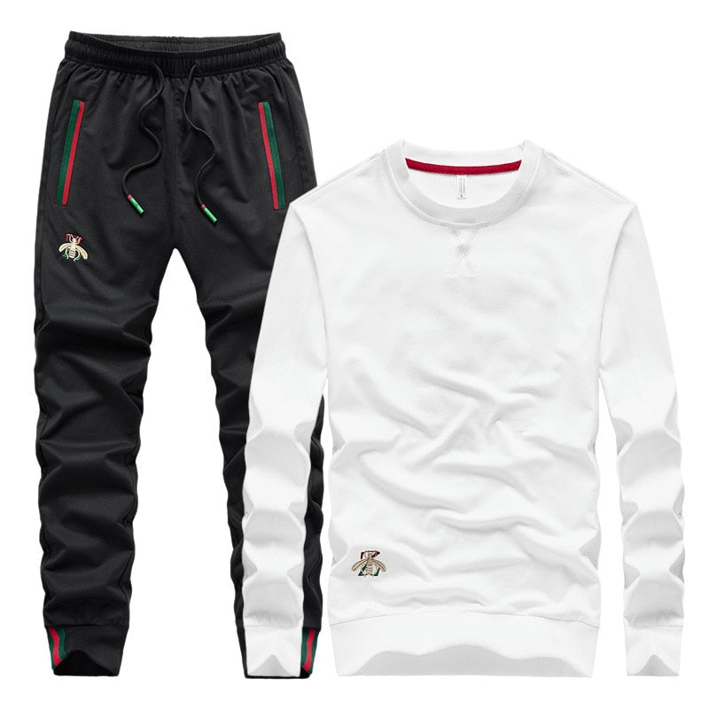 Autumn New Embroidered O-neck Long Sleeved Casual Tracksuit Men Track Suit Two Piece Sets Streetwear Clothing Sweatsuit | TageUnlimited
