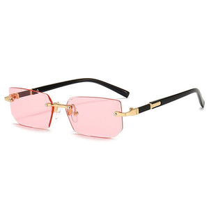 Rimless Sunglasses Rectangle Fashion Popular Women Men Shades Small Square Sun Glasses For Female male Summer Traveling Oculos | TageUnlimited