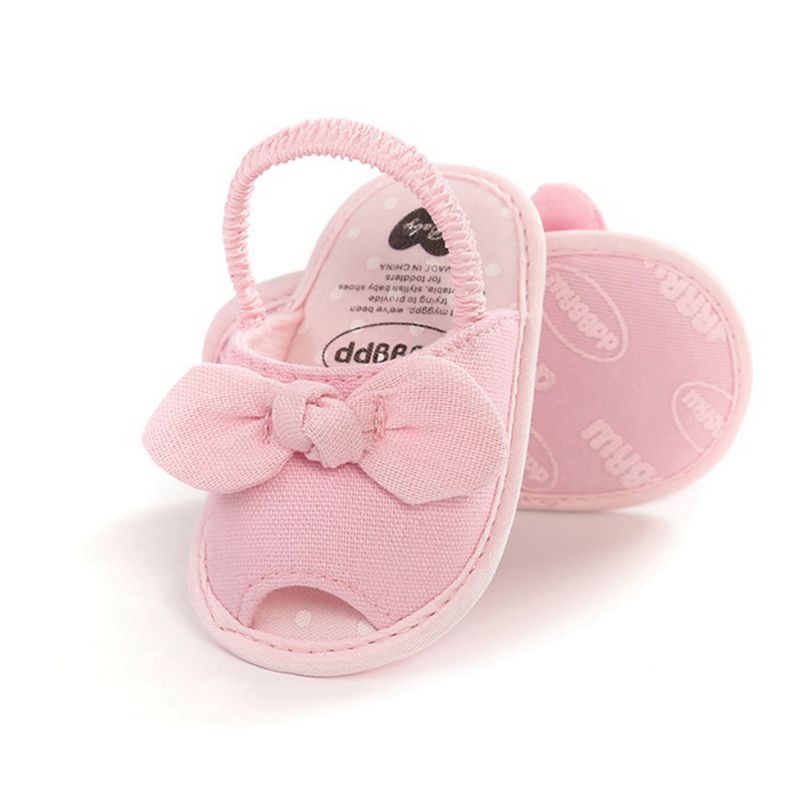 Newborn Toddler Baby Infant Shoes Cute Striped Kids Girl Summer Soft Sole Bow Sandal Shoes 0-18M | TageUnlimited