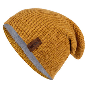 Unisex Letter Beanie Hat Leisure Lined Winter Hats For Men Women Keep Warm Knitted Hat Fashion Solid Ski Bonnet Cap | TageUnlimited