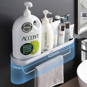 Punch-Free Bathroom Organizer Shelf Shampoo Shower Storage Rack Bath kitchen Towel Holder Household Items Bathroom Accessories | TageUnlimited