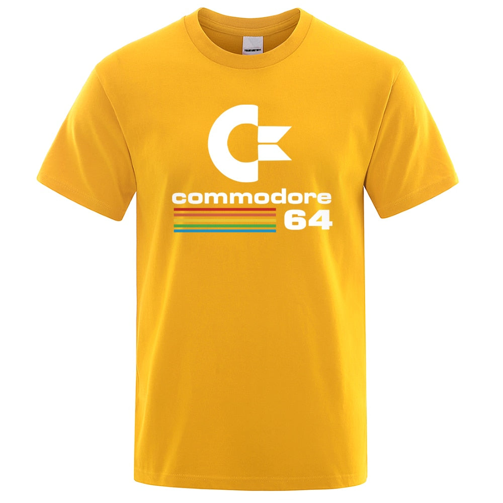 Men T-shirts Summer Commodore 64 Print T Shirt C64 SID Amiga Retro Cool Design Street Short Sleeve Top Tee Cotton Clothing | TageUnlimited
