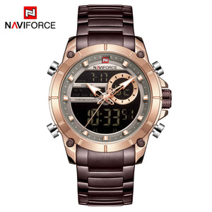 NAVIFORCE Luxury Original Sports Wrist Watch For Men Quartz Steel Waterproof Digital Fashion Watches Male Relogio Masculino 9163 | TageUnlimited