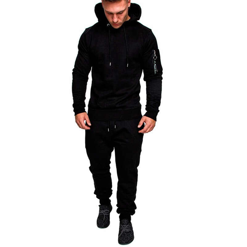 Mens 2 Piece Tracksuit Sweatsuit Jogging Casual Warm Breathable Wicking Fitness Running Sportswear Military Tactical Hoodie+Pant | TageUnlimited