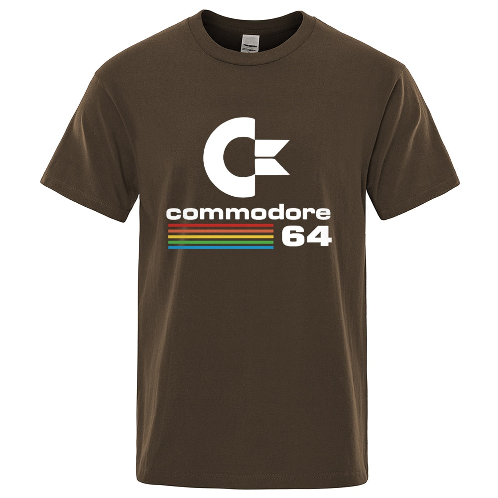 Men T-shirts Summer Commodore 64 Print T Shirt C64 SID Amiga Retro Cool Design Street Short Sleeve Top Tee Cotton Clothing | TageUnlimited