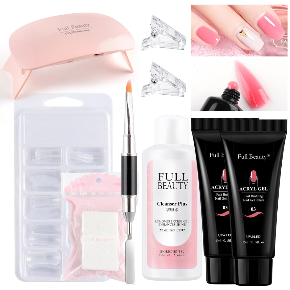 5pcs Quick Builder Nail Kits Finger Poly Extension Nail Gel Manicure Soak Off Crystal Gel Nail Polish No Pain Acrylic Gel GL1791 | TageUnlimited