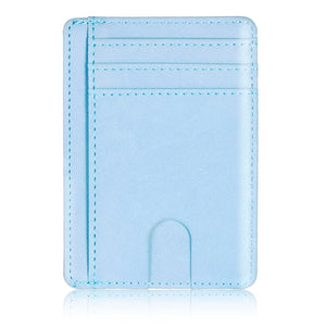 Slim RFID Blocking Leather Wallet Credit ID Card Holder Purse Money Case for Men Women Fashion Bag 11.5x8x0.5cm | TageUnlimited