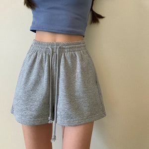 Women Shorts Solid Cotton Cozy Simple Casual Loose Hipsters Running Breathable All-match Streetwear Hot Teens Wide Leg Bottoms | TageUnlimited