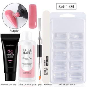 5pcs Quick Builder Nail Kits Finger Poly Extension Nail Gel Manicure Soak Off Crystal Gel Nail Polish No Pain Acrylic Gel GL1791 | TageUnlimited