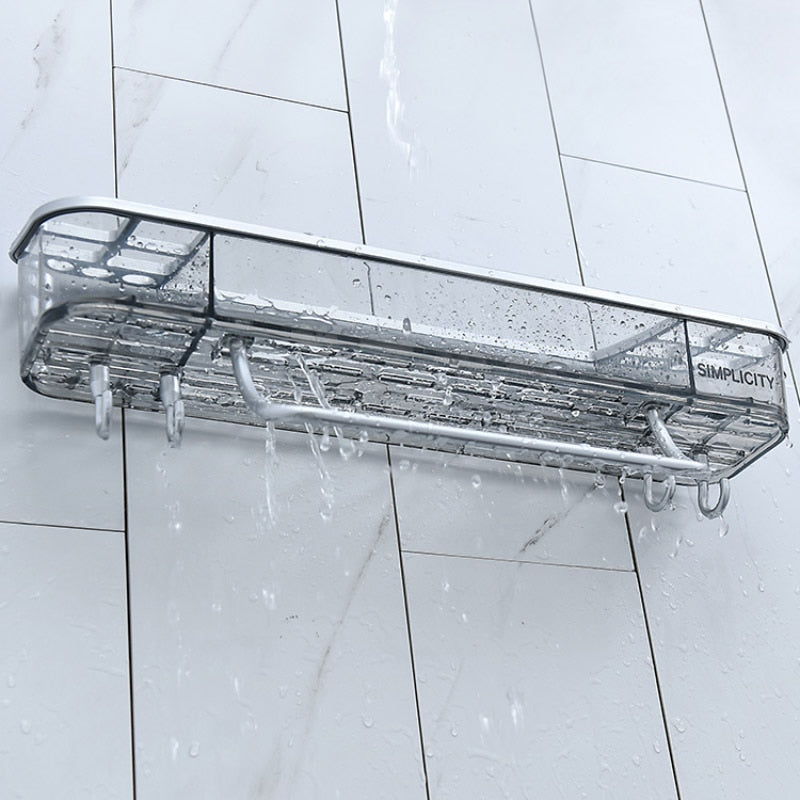 Punch-free Bathroom Shelf Shampoo Cosmetic Towel Storage Rack Organizer Bath Corner Holder Household Items Bathroom Accessories | TageUnlimited