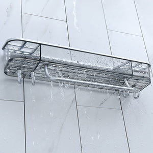 Punch-free Bathroom Shelf Shampoo Cosmetic Towel Storage Rack Organizer Bath Corner Holder Household Items Bathroom Accessories | TageUnlimited