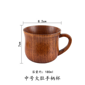 Restaurant Home Handle Coffee Cup Gift Handy Wooden Cup Jujube Creative Water Cup Water Bottle Kitchen Items Wholesale Items | TageUnlimited