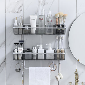 Punch-free Bathroom Shelf Shampoo Cosmetic Towel Storage Rack Organizer Bath Corner Holder Household Items Bathroom Accessories | TageUnlimited
