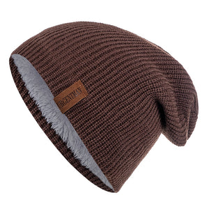 Unisex Letter Beanie Hat Leisure Lined Winter Hats For Men Women Keep Warm Knitted Hat Fashion Solid Ski Bonnet Cap | TageUnlimited