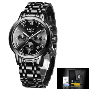 New Fashion Women Watches LIGE Top Brand Ladies Luxury Creative Steel Women Bracelet Watches Female Quartz Waterproof Watch Gift | TageUnlimited