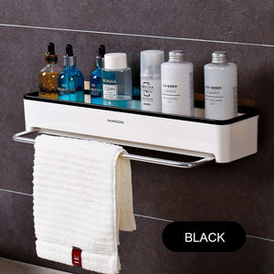 Punch-free Bathroom Organizer Shelf Cosmetic Shampoo Storage Rack Bath Kitchen Towel Holder Household Items Bathroom Accessories | TageUnlimited