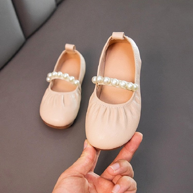 Spring Children Girls Flat Pearl PU Leather Shoes Kids Baby Princess Shoes | TageUnlimited
