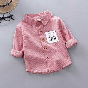 IENENS Spring Thin Shirts Baby Boys Long Sleeve Striped Print Shirts Kids Tops Tees Shirts Casual Blouse | TageUnlimited