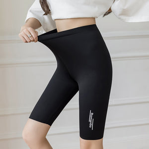 Seamless Biker Shorts Women Fitness Casual High Waist Fashion Summer Slim Knee-Length Bottoms Black Cycling Shorts Streetwear | TageUnlimited
