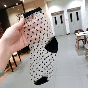Hipster Harajuku Ankle Ladies Socks Women Fashion Transparent Stripe Short Female Summer Women&#39;s Socks Summer Black White Socks | TageUnlimited
