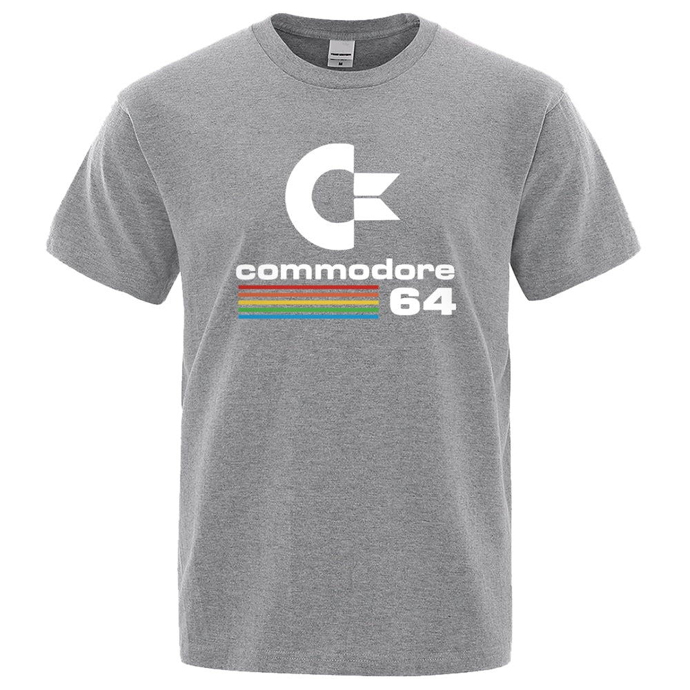 Men T-shirts Summer Commodore 64 Print T Shirt C64 SID Amiga Retro Cool Design Street Short Sleeve Top Tee Cotton Clothing | TageUnlimited