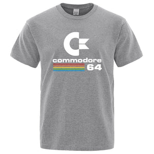 Men T-shirts Summer Commodore 64 Print T Shirt C64 SID Amiga Retro Cool Design Street Short Sleeve Top Tee Cotton Clothing | TageUnlimited