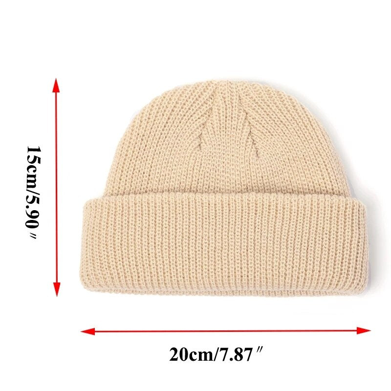 Fashion Hip Hop Beanie Knitted Hat Men Skullcap Women Winter Warm Brimless Baggy Melon Cap Cuff Docker Fisherman Beanies Hats | TageUnlimited