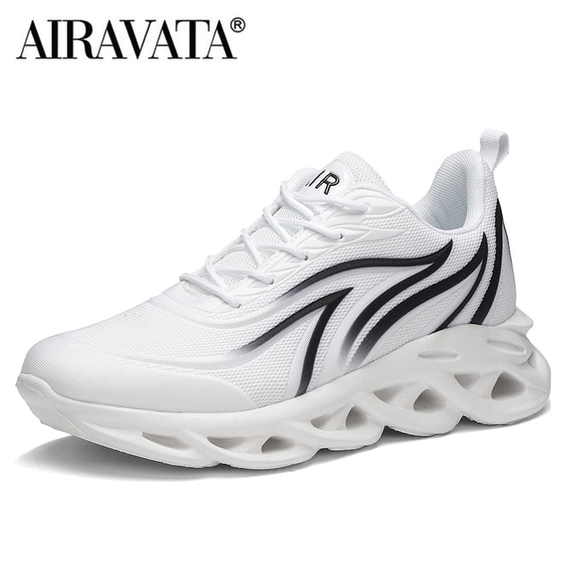 Men Flame Printed Sneakers Flying Weave Sports Shoes Comfortable Running Shoes Outdoor Men Athletic Shoes | TageUnlimited