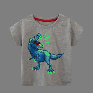 New Fashion Boys T-shirt Summer Luminous Dinosaur Animal Cotton Causal Clothes Lovely Tops for Kids 2-7 year | TageUnlimited