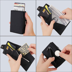 Rfid Carbon Fiber Card Holder Men Wallets Slim Thin Coin Pocket id Bank Credit Cardholder Case Aluminum Minimalist Smart Wallet | 0 | TageUnlimited