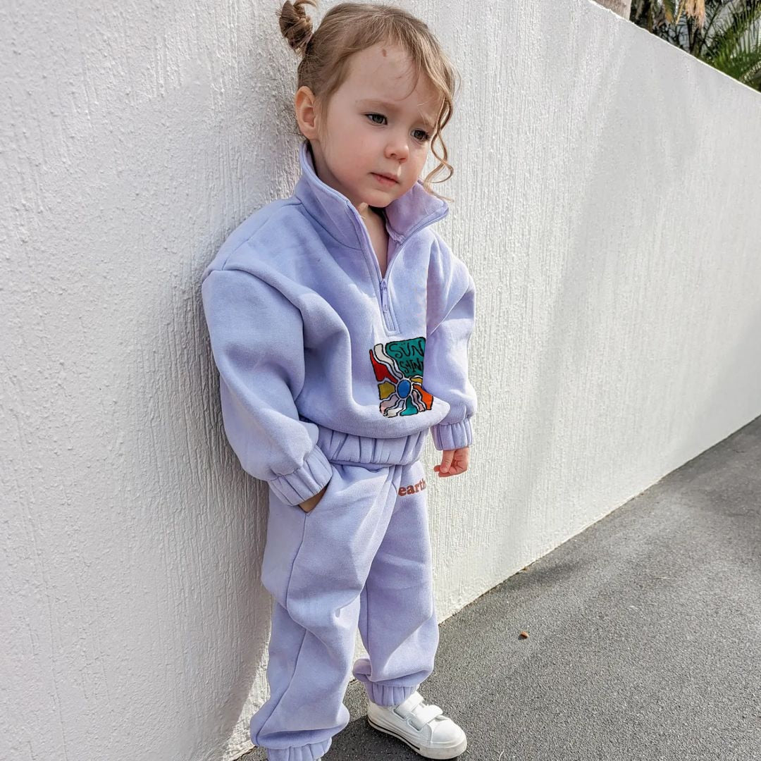 Winter Warm Boys Clothing Sets Thicken Half-Zip Fleece Jacket + Pant Baby Boy Tracksuit Kids Clothes Toddler Girl Clothes Outfit | TageUnlimited
