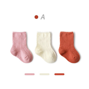 3Pairs/lot Solid Baby Socks for Newborn Soft Cotton Spring Winter Kids baby Boy Girl Sock Ribbed Leg warmers toddlers accessorie | TageUnlimited