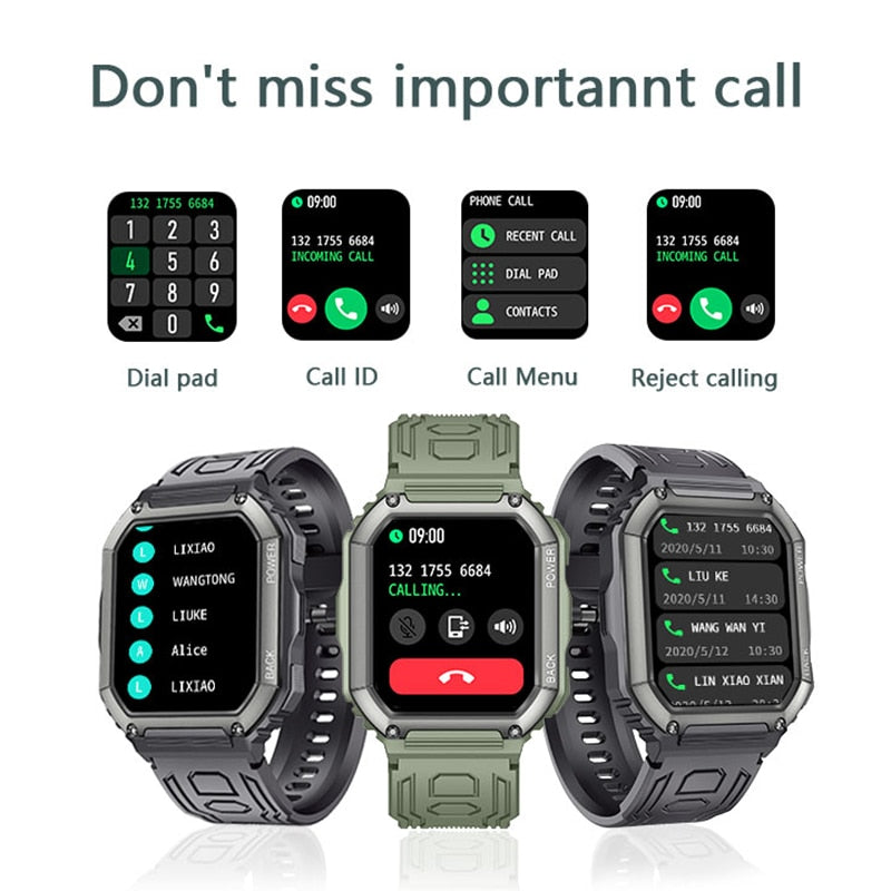 Smart Watch Men Big Battery Music Play Fitness Tracker Bluetooth Dial Call Sport Smartwatch Men for IOS Android | TageUnlimited