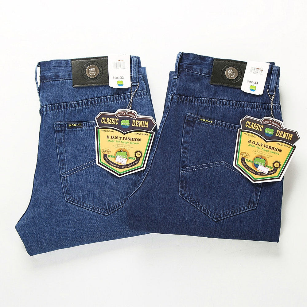 Loose Jeans Men Business Cotton Fabric Summer Classic Brand Straight Denim Pants for Male Casual Trousers Mens | TageUnlimited