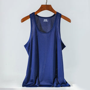 Men Casual Tank Summer Bodybuilding Fitness Muscle Singlet Man&#39;s Clothes Sleeveless Slim Fit Vest Mesh Quick-Drying Vest Hot | TageUnlimited