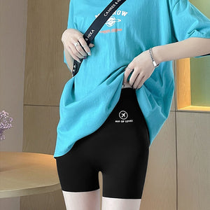 Seamless Biker Shorts Women Fitness Casual High Waist Fashion Summer Slim Knee-Length Bottoms Black Cycling Shorts Streetwear | TageUnlimited