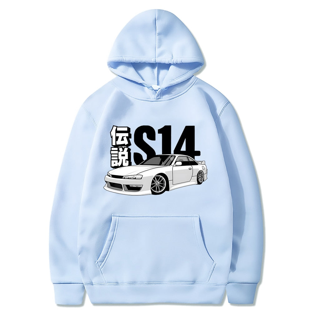 Anime Initial D Hoodie Drift JDM Pullover Oversized Sweatshirt EU Size Silvia Streetwear S Comic14 Japan Car Long Sleeve Unisex | TageUnlimited