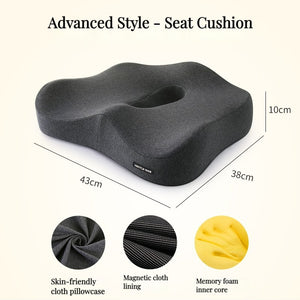 Memory Foam Office Chair Cushion Car Seat Support Waist Pillow Massage Lumbar Orthopedic Pillow Buttock Coccyx Cushion Back Pads | TageUnlimited