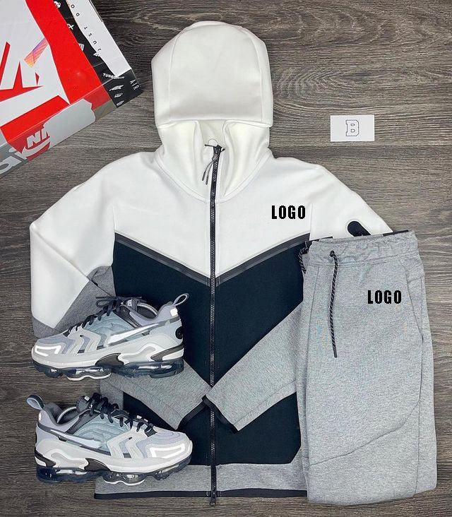 Tech Custom logo Men's Tracksuits Set Long Sleeve Causal Full Zip Running Sports Sweatsuit For Men 2 Piece Outfits | TageUnlimited