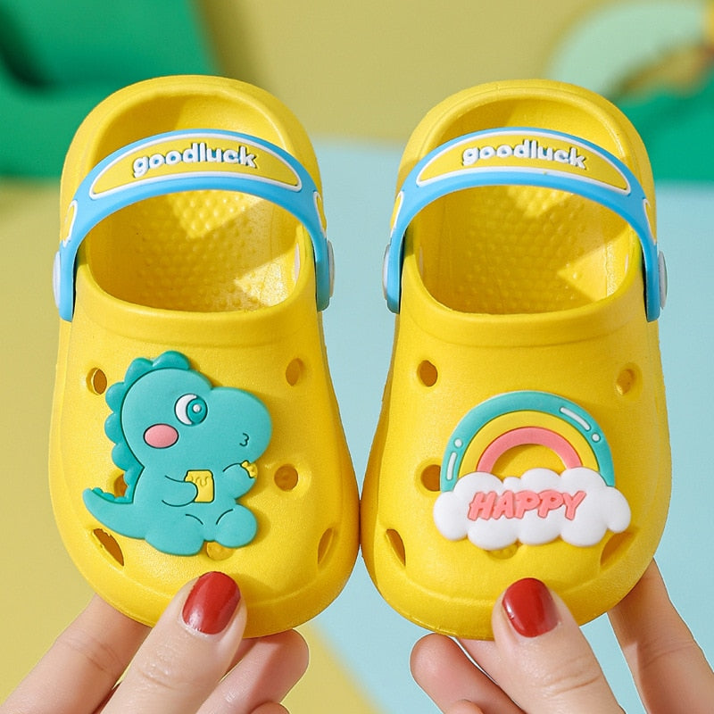Kids Sandals  Hole Shoes Slippers Soft Anti-Skid Cartoon DIY Design Hole Baby Shoes Sandy Beach For Boys Girls | TageUnlimited